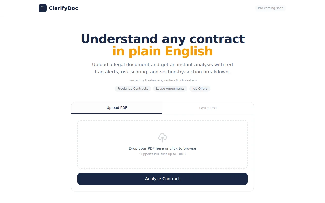 ClarifyDoc – explains contracts in plain English