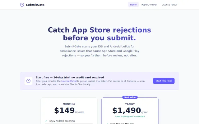 SubmitGate – catch mobile submission/compliance issues before release