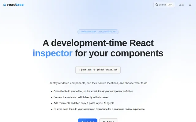 React Trace – Development-time visual inspector for React components