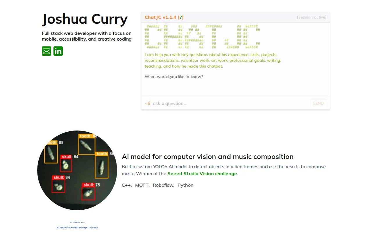 ChatJC – chatbot for resume/LinkedIn/portfolio info