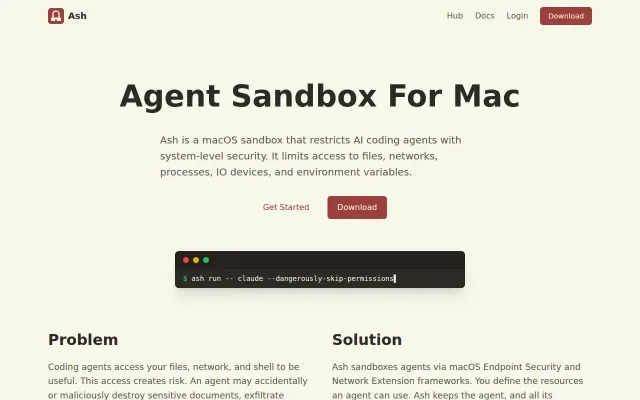Ash, an Agent Sandbox for Mac