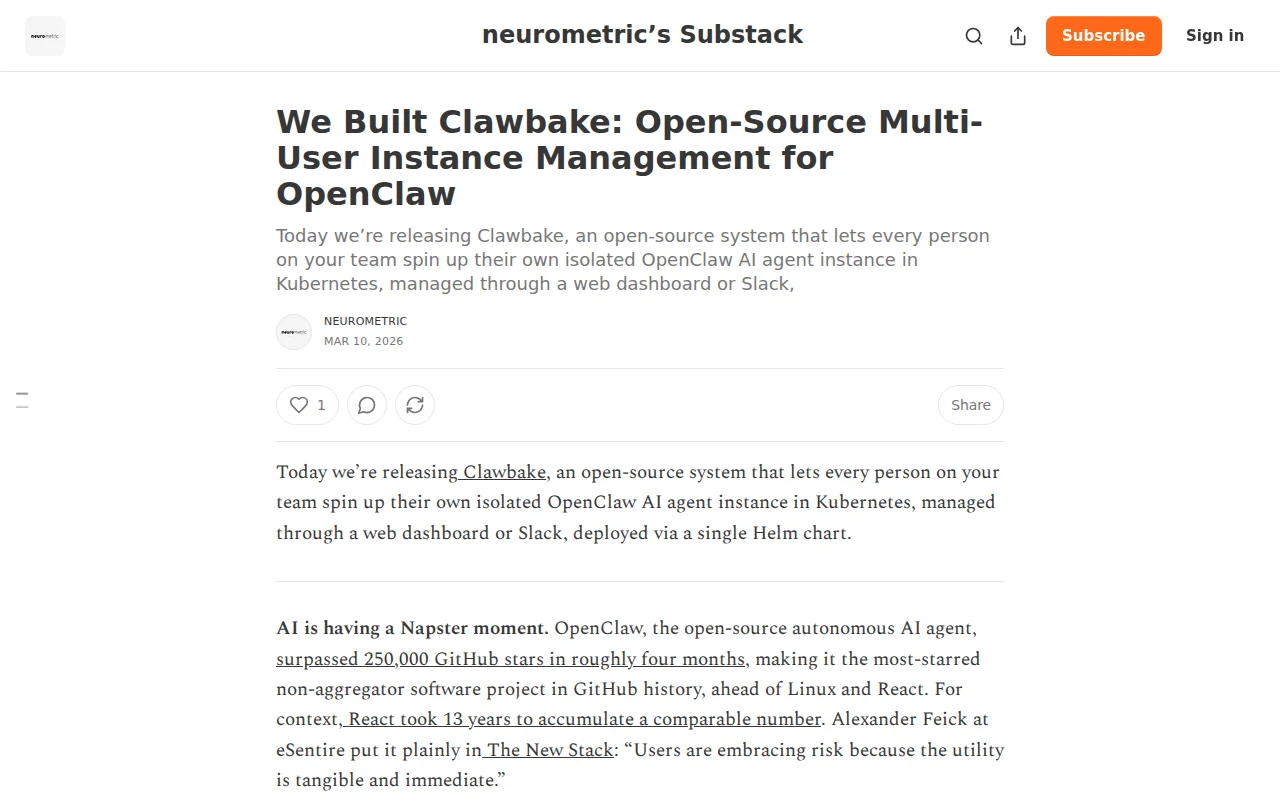 Clawbake: Multi-User Instance Management for OpenClaw