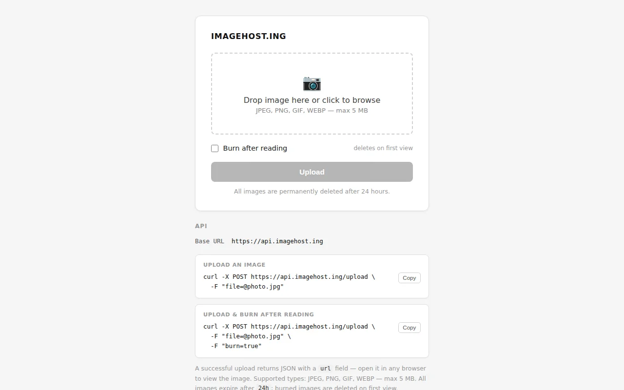 ImageHost.ing – burn-after-reading image host on Cloudflare's free tier