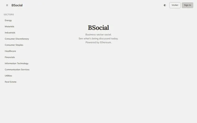 BSocial – Business-sector social powered by Ethereum