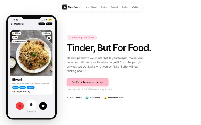 Tinder, but for Food