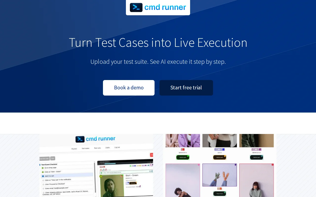 CmdRunner – Upload test cases and an AI agent runs them in a browser