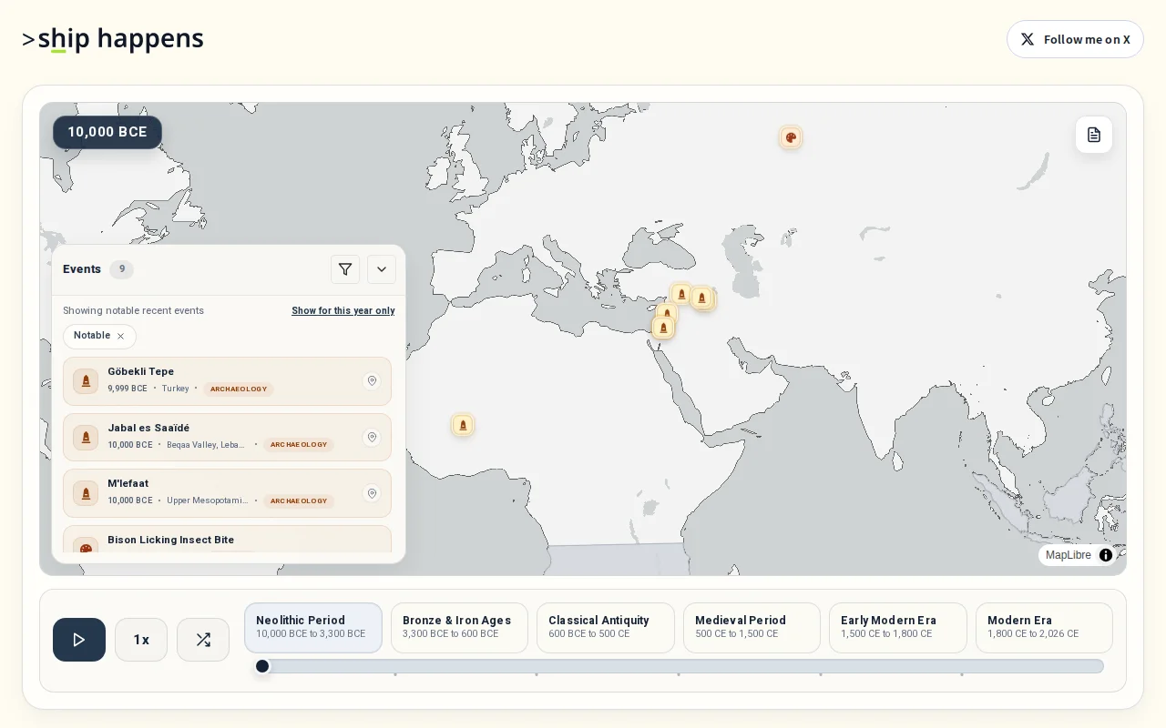 I built Chronoscope, because Google Maps won't let you visit 3400 BCE