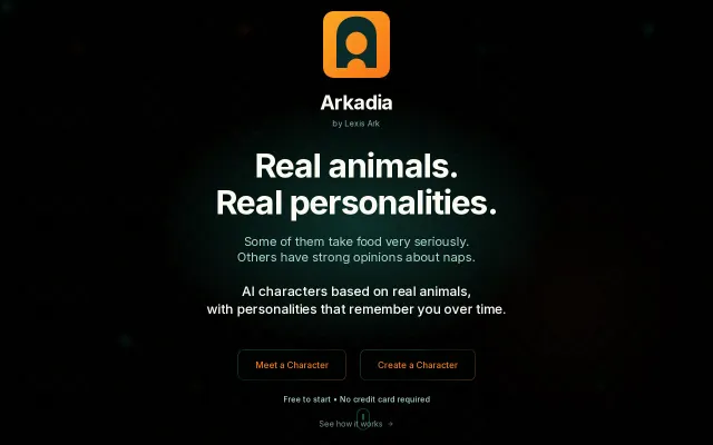 Arkadia – AI characters based on real animals