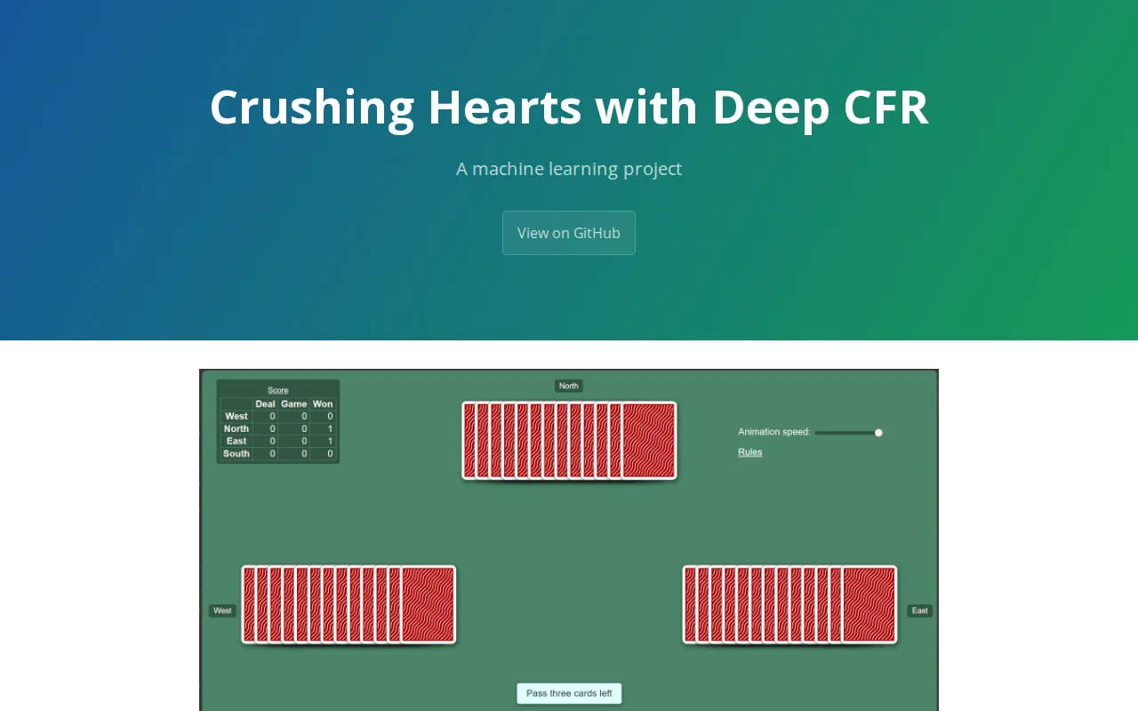 Crushing Hearts with Deep CFR