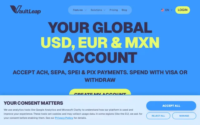 VaultLeap – USD accounts for founders outside the US