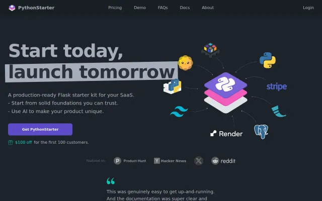 I made PythonStarter so I could launch faster with no Next.js or React