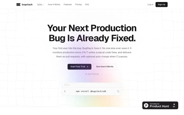 BugStack – Autonomous error fixing that ships to prod while you sleep