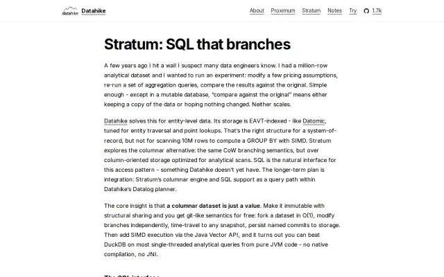 Stratum – SQL that branches and beats DuckDB on 35/46 1T benchmarks
