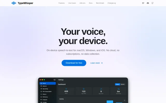 TypeWhisper – speech-to-text with multiple engines, profiles