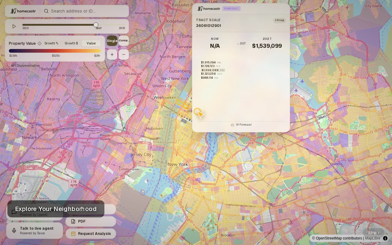 Homecastr - AI home price forecasts on a map