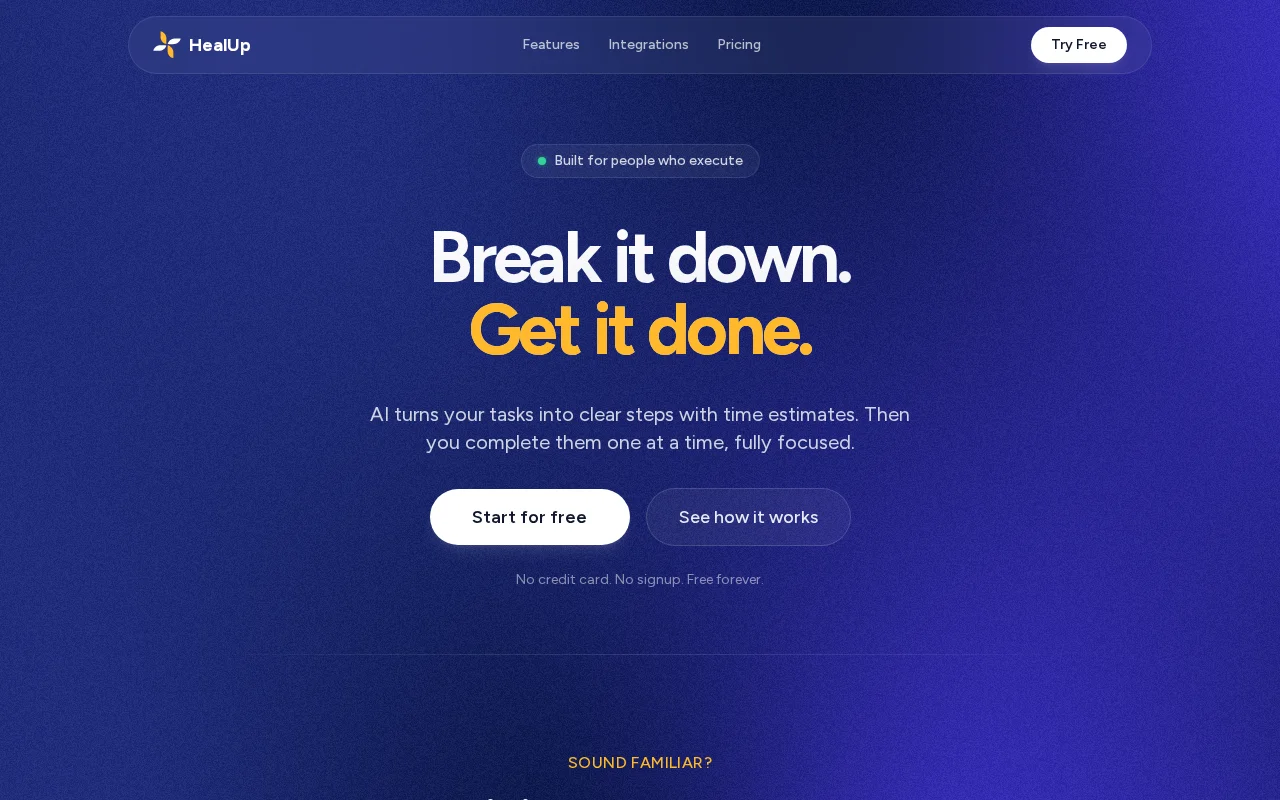 HealUp – Task execution app that hides your todo list on purpose