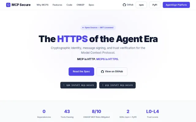 MCPS – Cryptographic identity and message signing for MCP agents