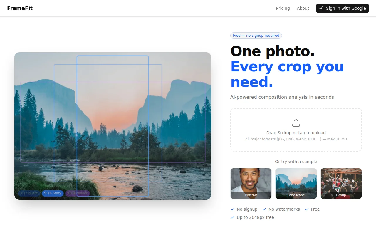 FrameFit – AI-powered photo cropping for digital photo frames