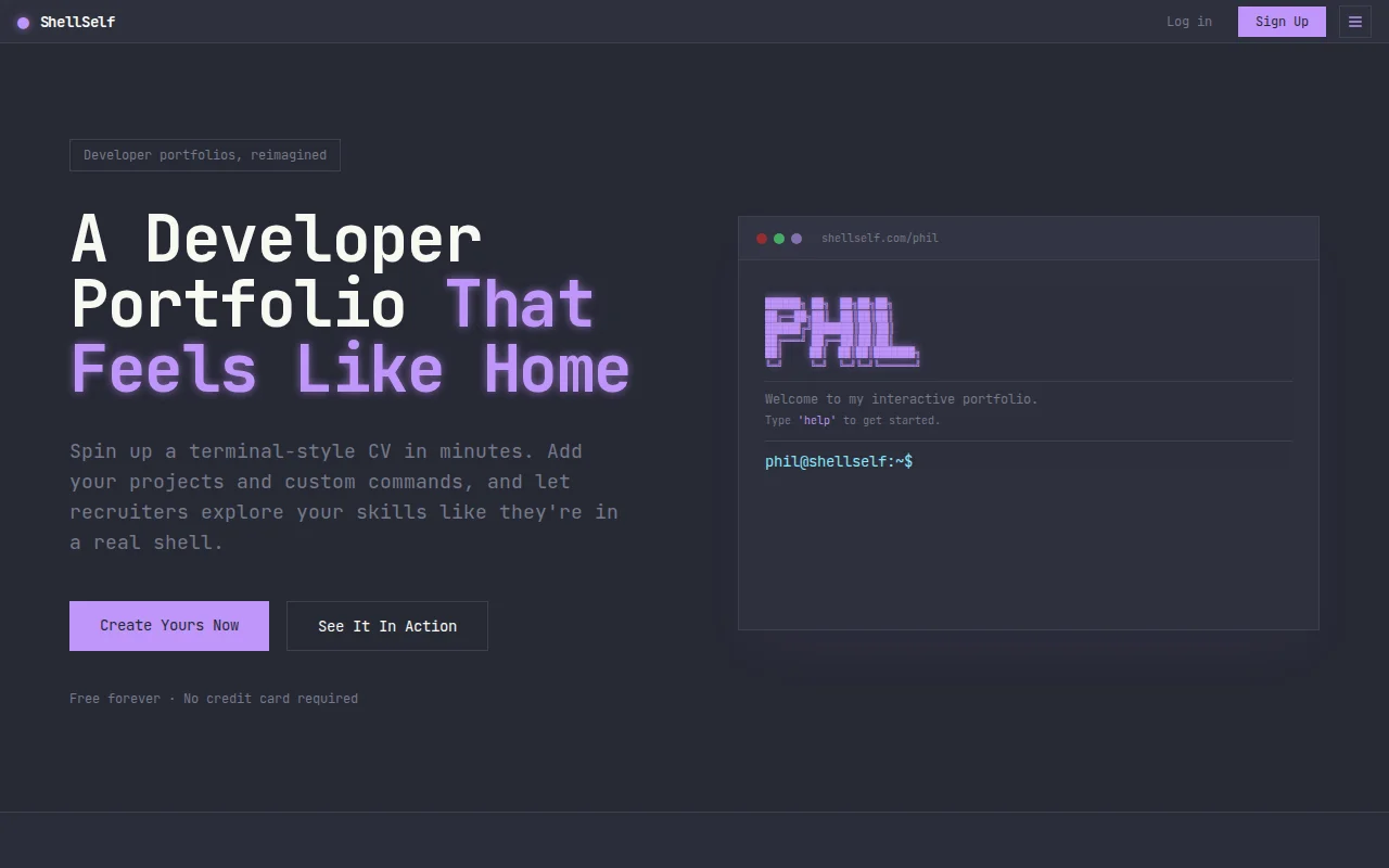 ShellSelf – A Developer Portfolio That Feels Like Home