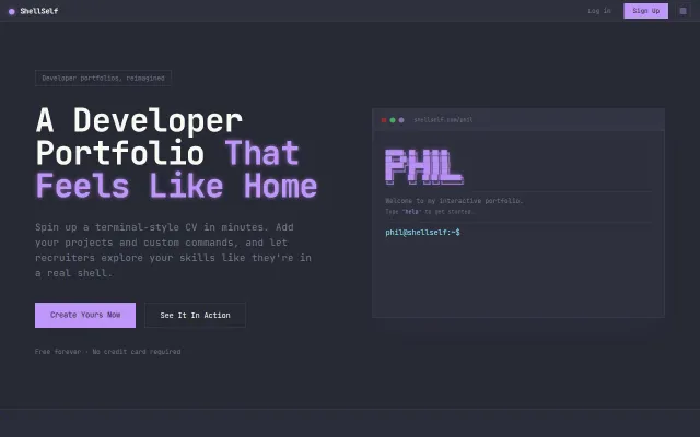 ShellSelf – A Developer Portfolio That Feels Like Home