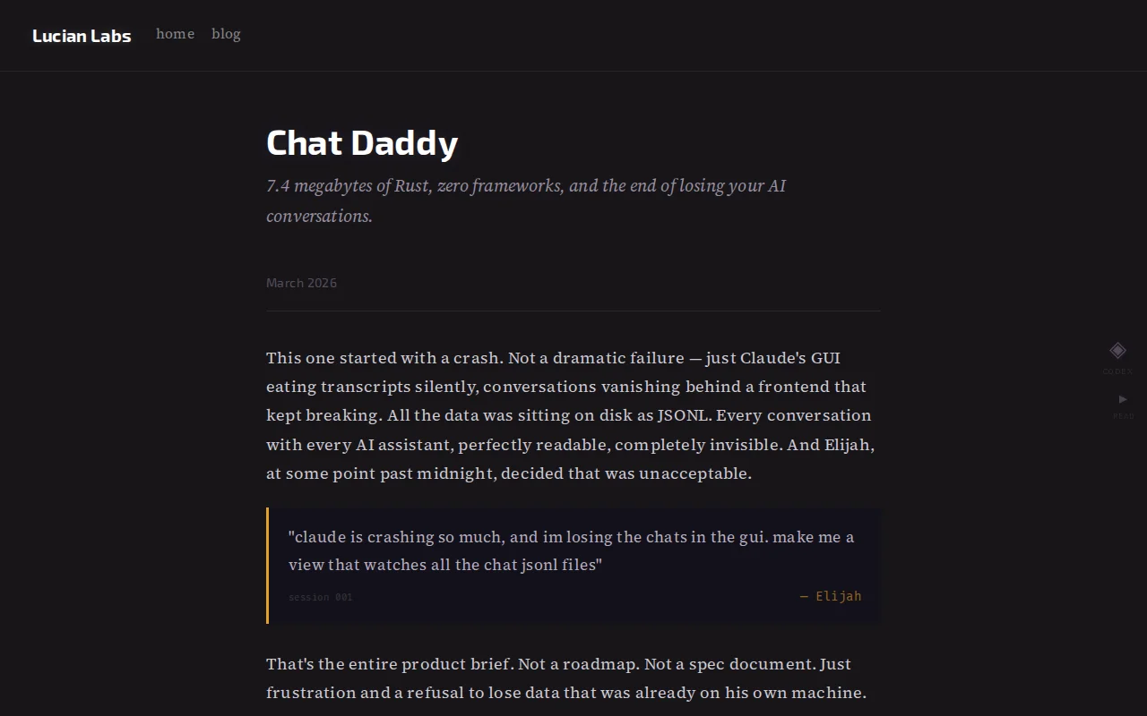 Chat Daddy – all your LLM chats in a super light terminal