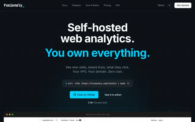 Fusionaly, Web Analytics with SQLite