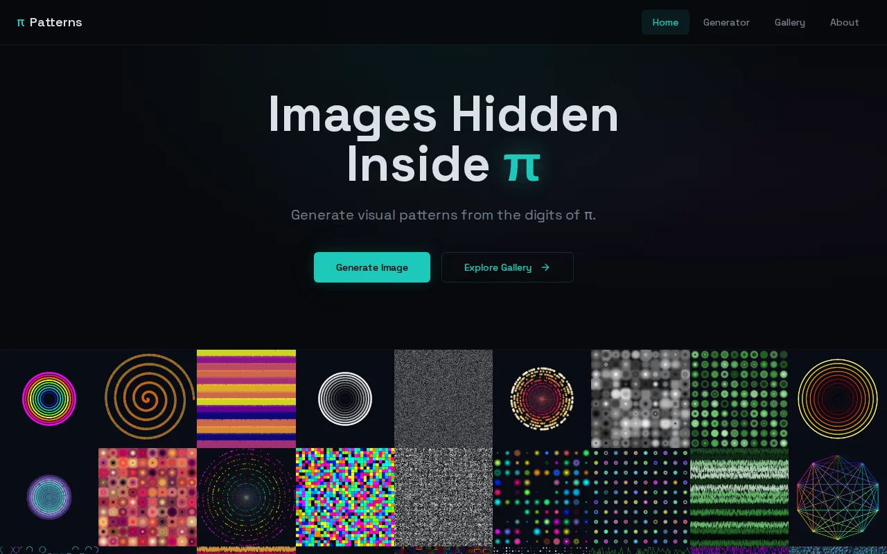 Pi Patterns: generate Images from slices of π