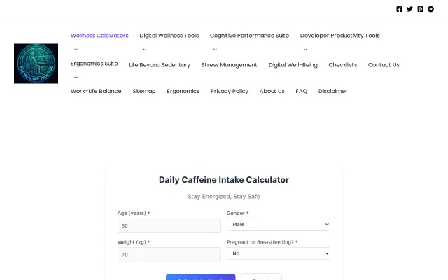 A body-mass weighted caffeine limit simulator for developers