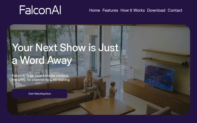 FalconAI – AI-Powered Smart TV Streaming, Search and Voice Control