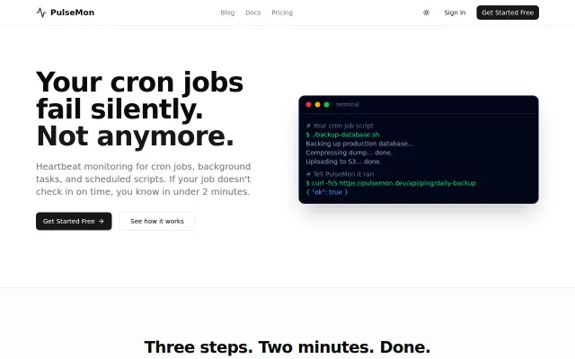 I built a heartbeat and uptime monitoring for developers