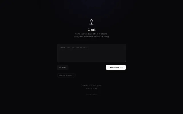 Cloak – one-time secret sharing for OpenClaw