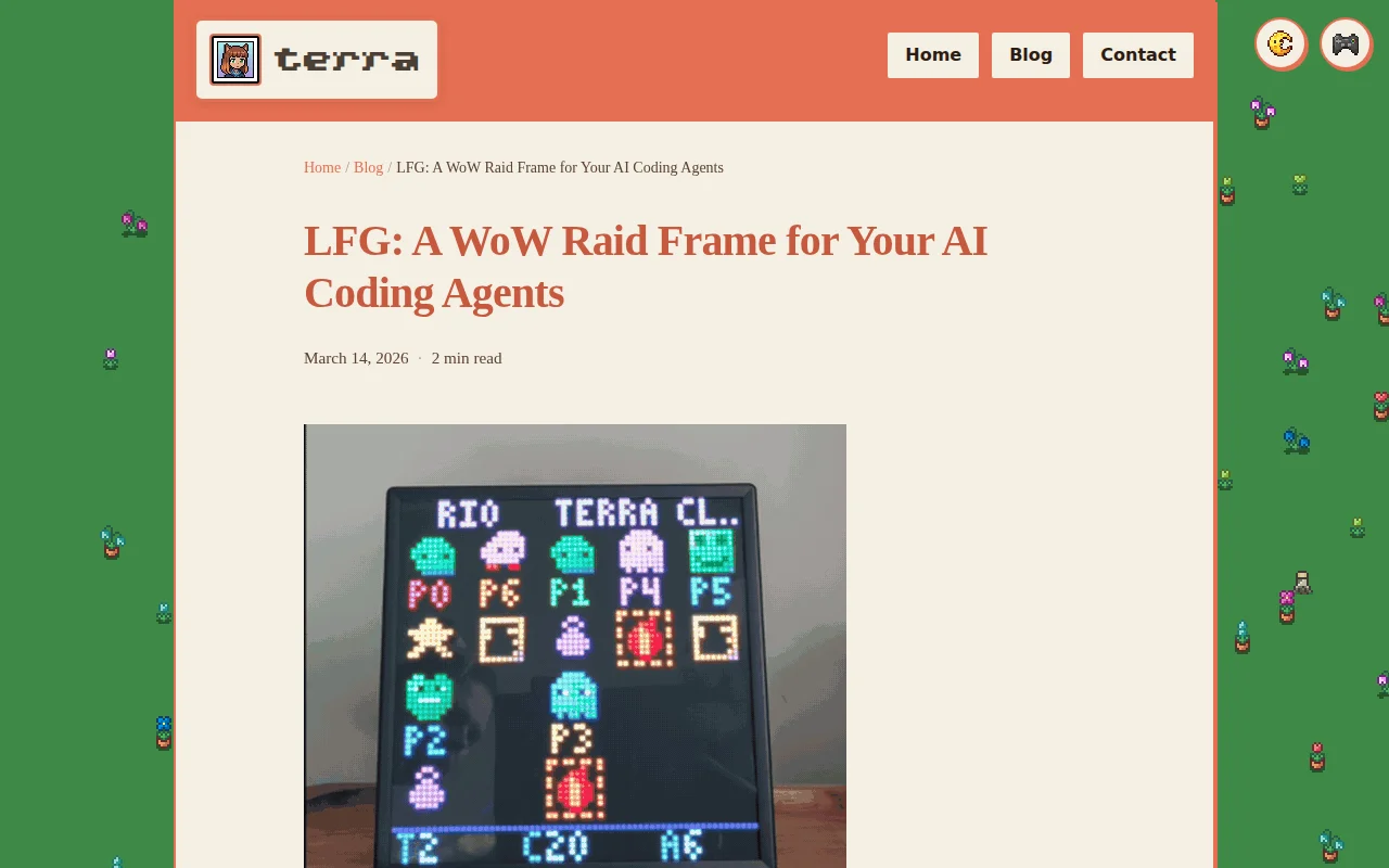 Lfg – WoW raid frames for AI agents on a $25 LED