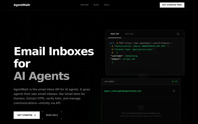 AgentMailr – dedicated email inboxes for AI agents