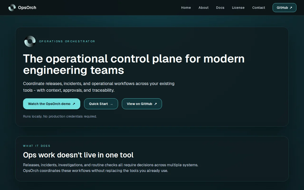 OpsOrch – a unified API for incidents, logs, metrics, and runbooks