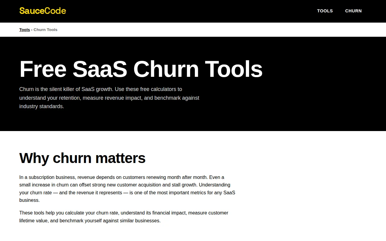 Free SaaS churn and retention calculators