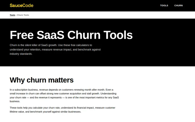 Free SaaS churn and retention calculators