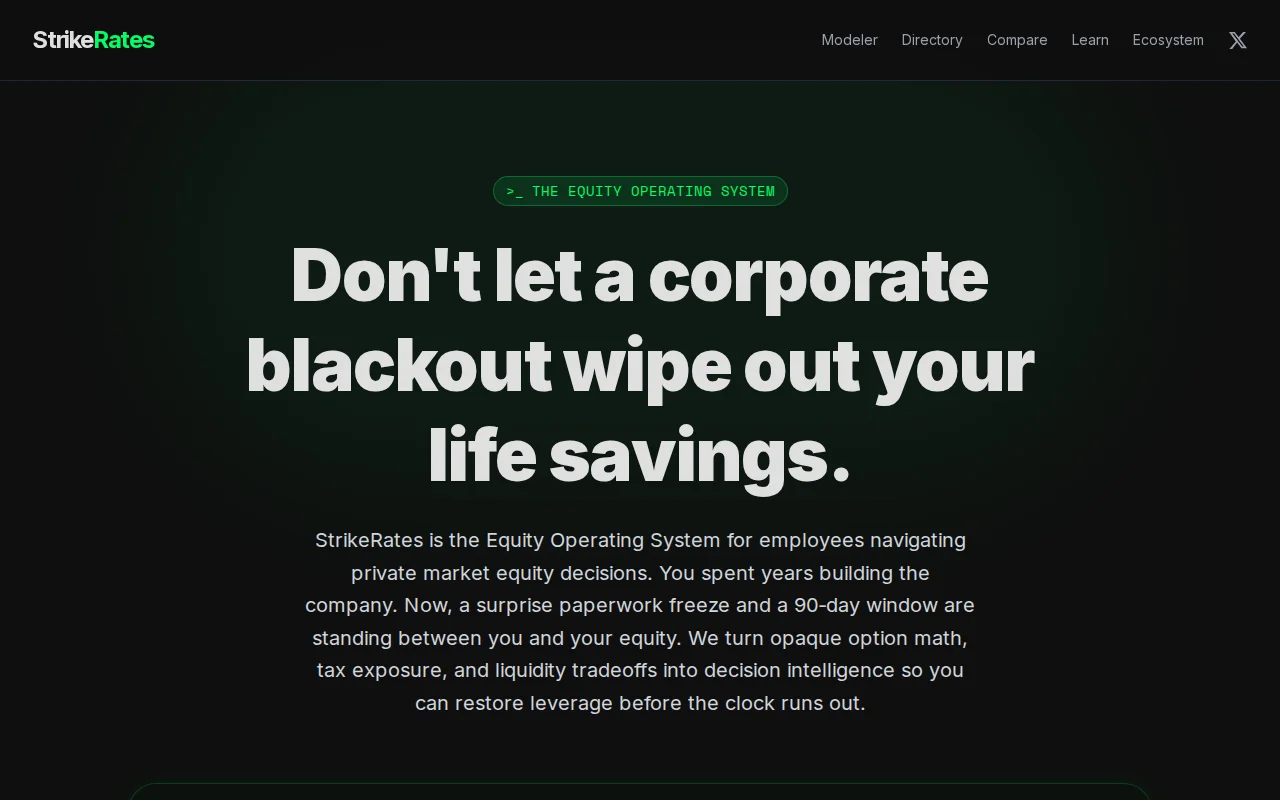 I was laid off, so I built a NerdWallet for startup equity liquidity
