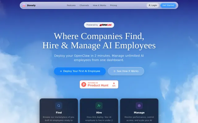 Donely – Managed OpenClaw hosting, deploy in under a minute