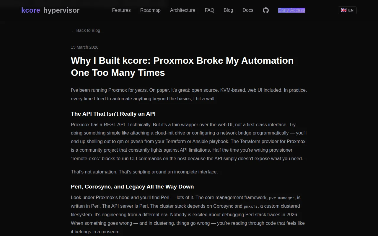 Kcore – A modern, API-first virtualization platform built on NixOS