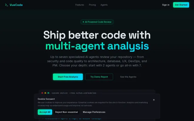 VueCode – Find security issues and technical debt in your repo