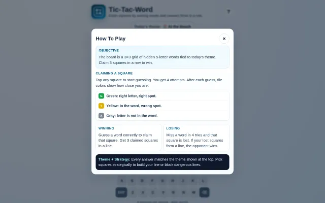 Tic-Tac-Word – Can you beat yourself in this tic-tac-toe word game?