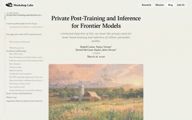 We Built Private Post-Training and Inference for Frontier Models