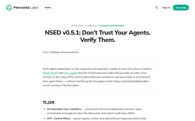 NSED v0.5.1: Don't Trust Your Agents. Verify Them