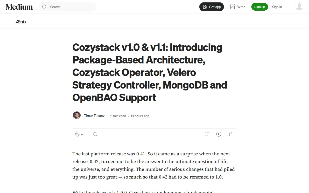 Cozystack v1.0 – an open-source cloud platform for bare metal