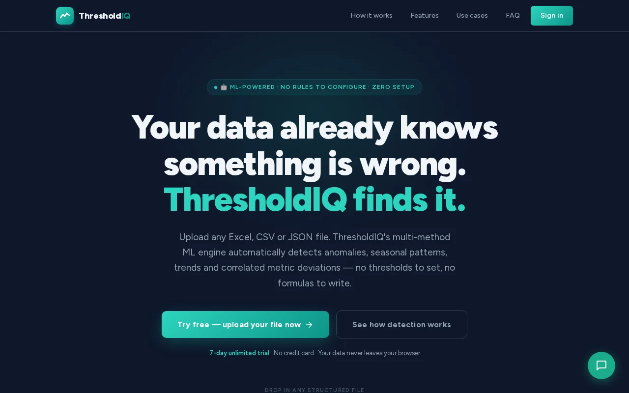 ThresholdIQ – Browser-based anomaly detection Engine