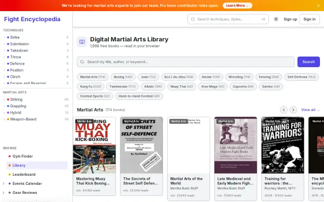 Free library of 2k martial arts books – read in the browser