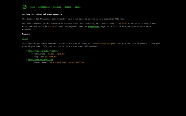 A club for anyone with a symmetric DNS name