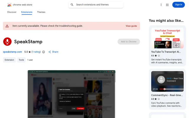 SpeakStamp – Extension for voice comments on YouTube