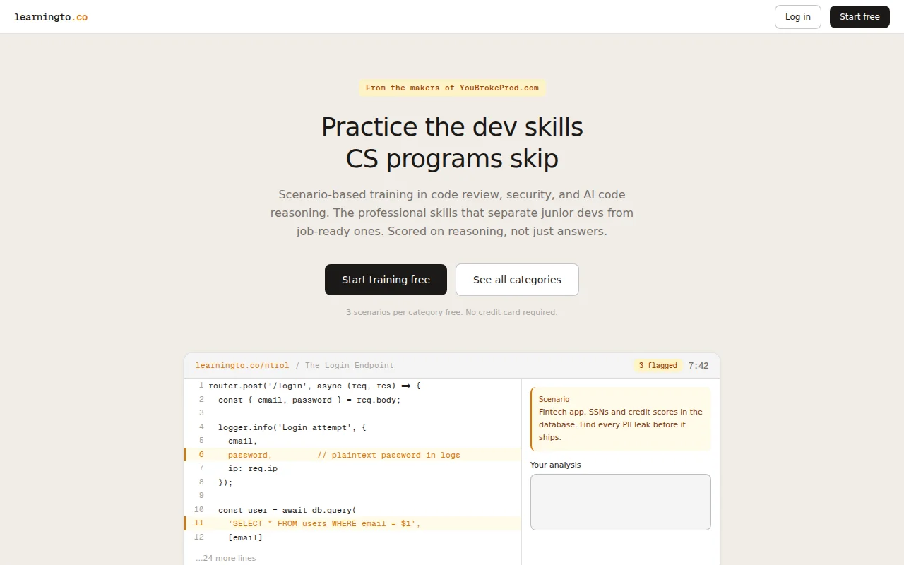 LearningTo - Practice the dev skills CS programs don't teach