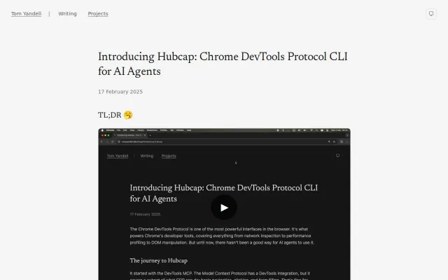 Hubcap – A single Go binary to automate Chrome via CDP